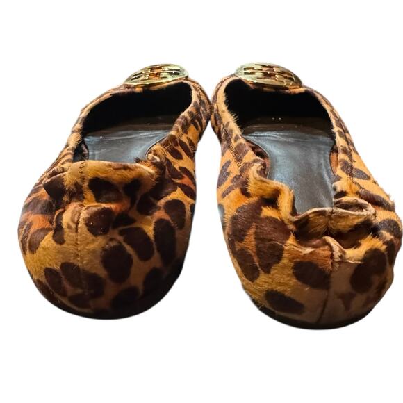 Tory Burch Pony Hair Leopard Print Reva Ballet Flats Size 9.5 - Picture 4 of 8